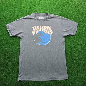 Marvel Black Panther Tshirt Mens Medium Blue Short Sleeve Graphic Print Logo